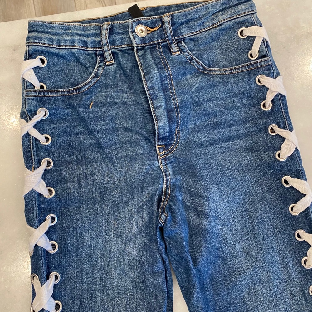 H&M White tie jeans